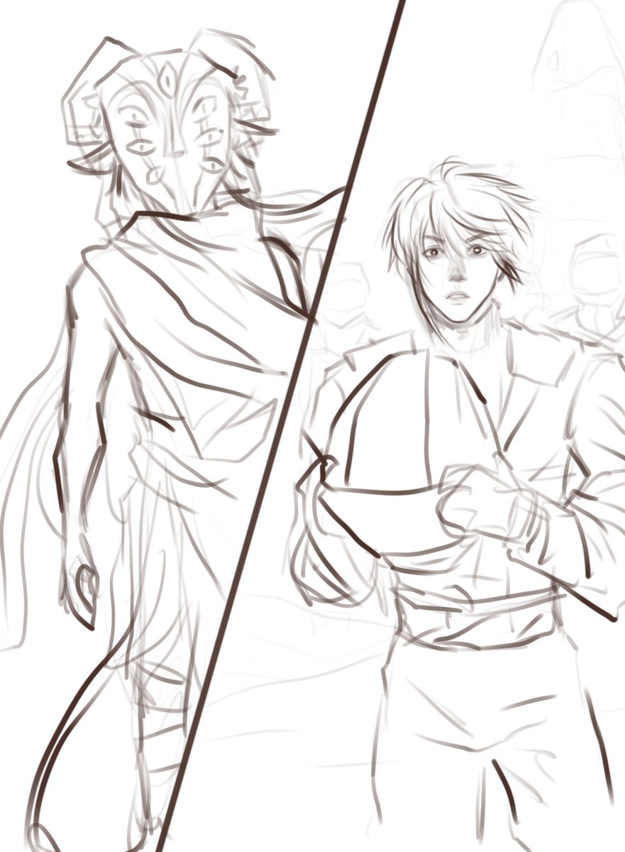 Very rough sketch but I love them so much, our outer space boyfriends ♥️🚀 Ocs w/ <a href="/deadboikishi/">ᴋɪsʜɪ</a>