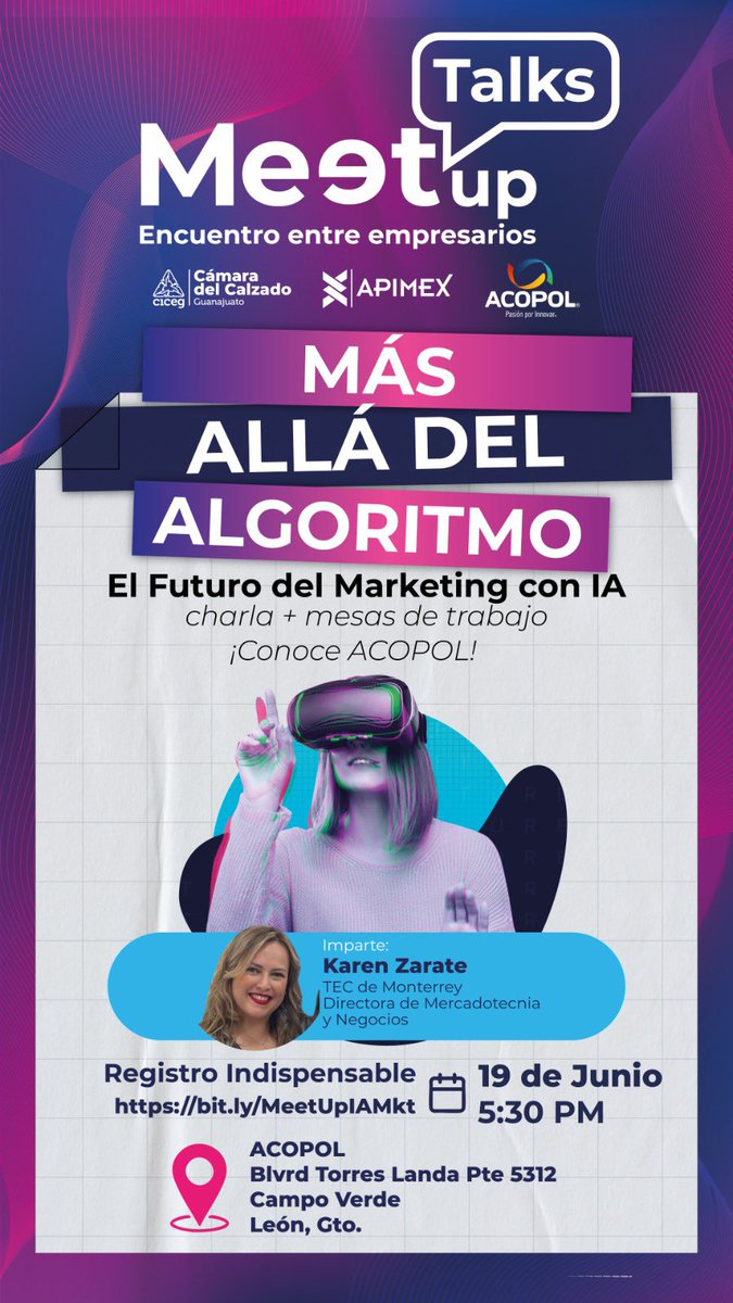 🤖 ¿Y si tus campañas pensaran por sí solas?
La inteligencia artificial ¡es el presente del marketing! Este mes en nuestro Meet Up Talk exploraremos cómo usar IA para crear estrategias más creativas, efectivas y personalizadas que conectan con la mente y el corazón del