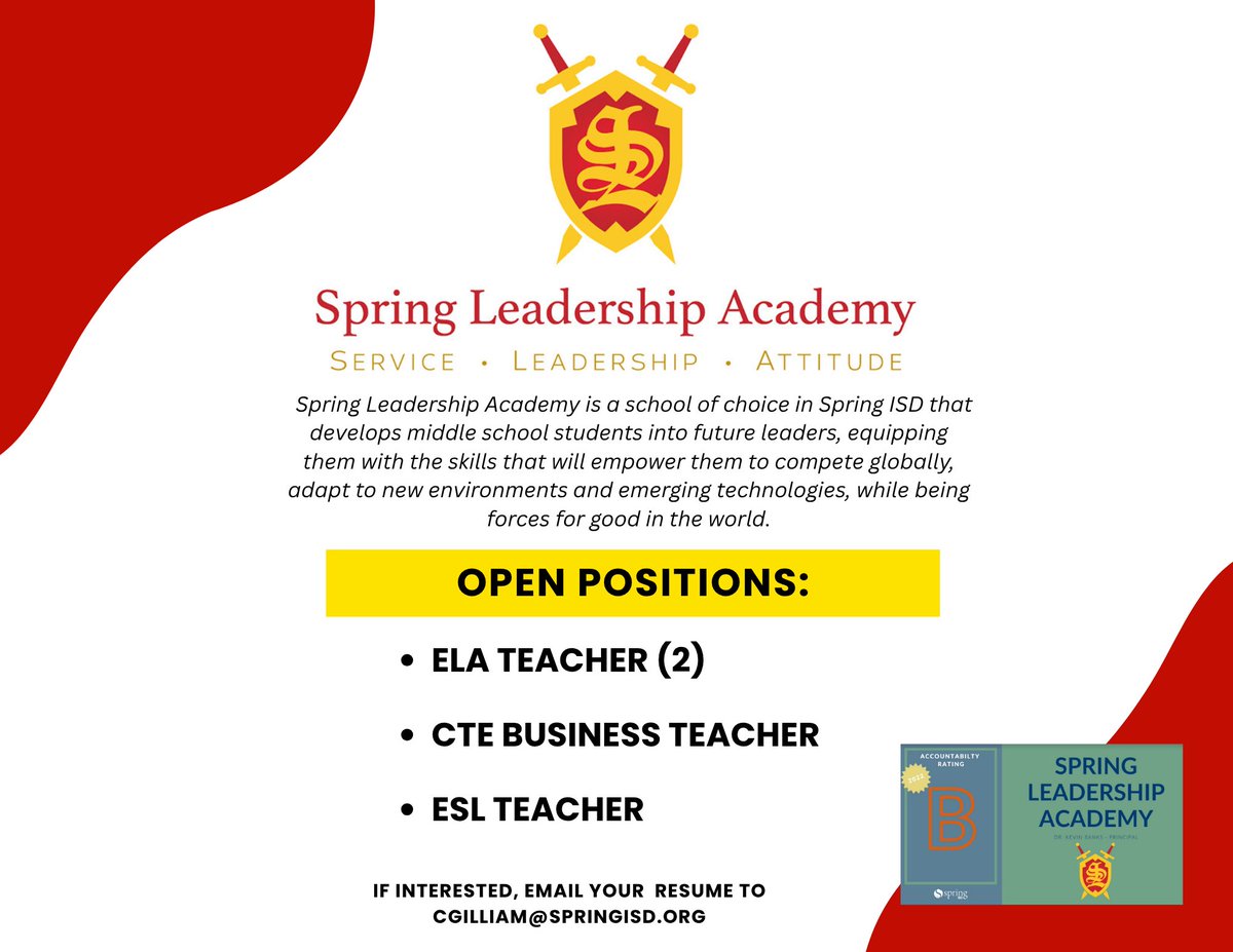 SLA is looking for passionate educators to join our team. If you're dedicated to inspiring young minds and making a difference, we want to hear from you! 🍎✨
#EducationJobs #NowHiring #MiddleSchool #TeachWithUs