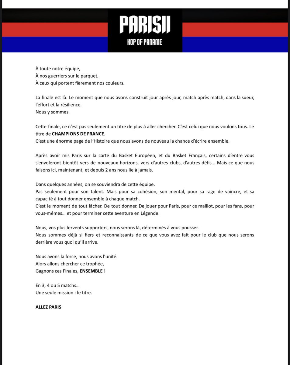 📝 Communiqué officiel : PARISII - KOP OF PANAME

Pour boucler la boucle… ♾️