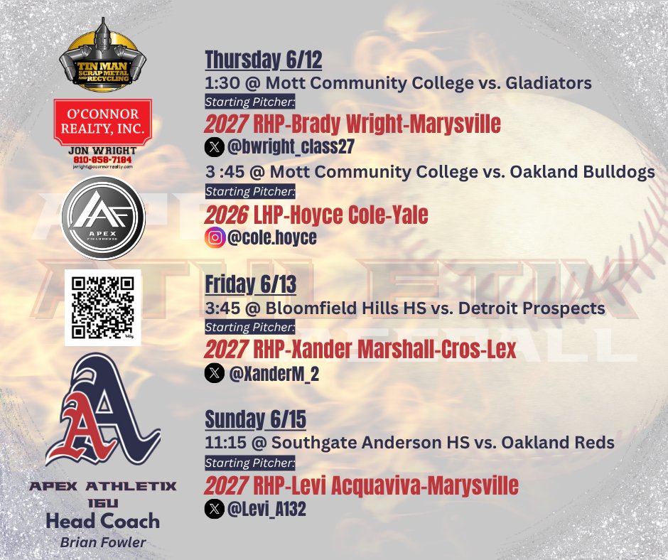 Jon Wright (@jondoejr) on Twitter photo This weekends starters for <a href="/ExposedatGrands/">Exposure at the Grands</a> with <a href="/AthletixApex/">Apex Athletix</a>
<a href="/bwright_class27/">Brady Wright</a> <a href="/XanderM_2/">Xander Marshall</a> <a href="/a2_levi/">LeviA2</a> This weekends starters for <a href="/ExposedatGrands/">Exposure at the Grands</a> with <a href="/AthletixApex/">Apex Athletix</a>
<a href="/bwright_class27/">Brady Wright</a> <a href="/XanderM_2/">Xander Marshall</a> <a href="/a2_levi/">LeviA2</a>