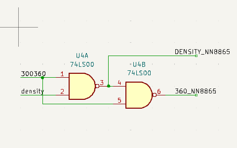 Ethy1ene_L's tweet photo. FD-05HG (PC/AT) mod to PC98 compatible:

Add this 7400 circuit from the PC98 version. https://t.co/MQIGJWt2m9