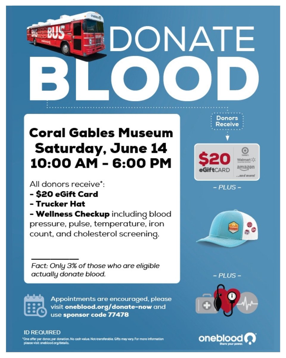 Celebrate Father’s Day and honor our Coral Gables Firefighters this Sat at CGM! 🧯

Jr. Firefighter activities + free Goody Bags for the first 50 kids
11 AM: ITP Performance
12:30 PM: Storytime
1 PM: Art Workshop
Blood Donation Bus on-site

Jun 14 | 10 AM–6 PM

#CoralGablesMuseum