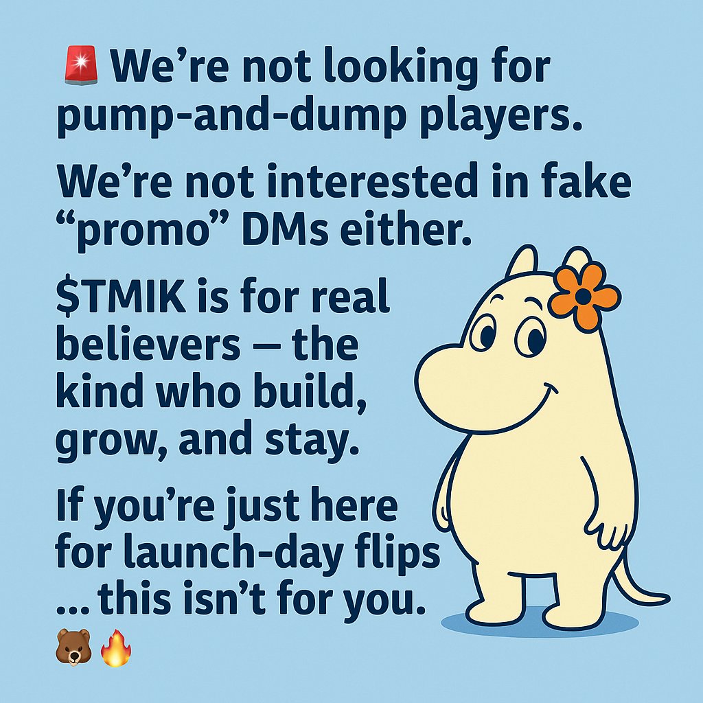 Mofazac1's tweet photo. 🚨 We’re not looking for pump-and-dump players.
We’re not interested in “promo” DMs either.
$TMIK is for real believers — the kind who build, grow, and stay.
If you're just here for launch-day flips... this isn’t for you.

We’re going to Valhalla — not a quick detour to the moon. https://t.co/ZTpsr0O3Dg
