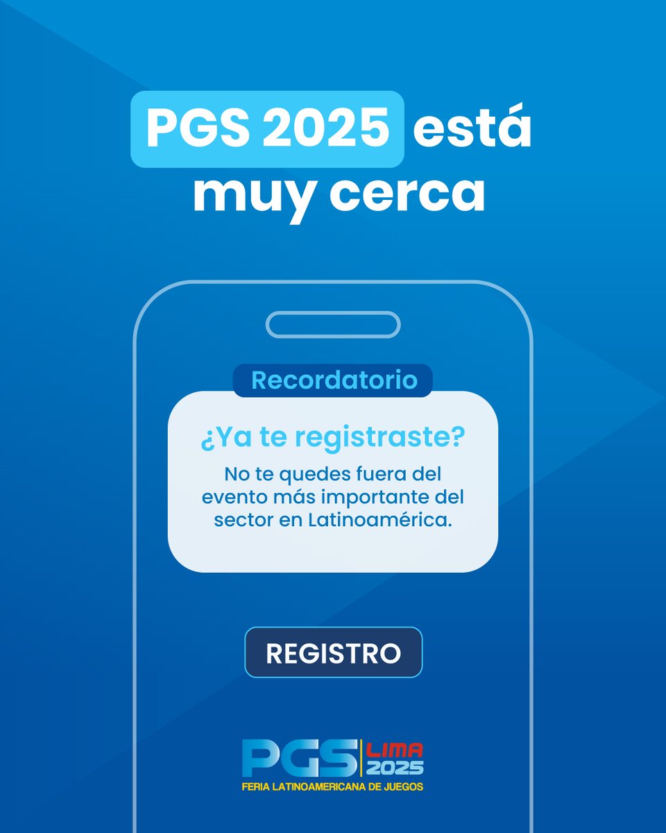 PGamingShow's tweet photo. Regístrate y se parte de PGS 2025

Prepárense para dos días de oportunidades únicas, conferencias de alto impacto y espacios diseñados para generar conexiones estratégicas.

Asegura tu lugar hoy mismo.  Regístrese aquí: https://t.co/Pn2mkm7mZB 

#PGS2025 #Gaming #Latam #Registro https://t.co/i4EXp8ankE