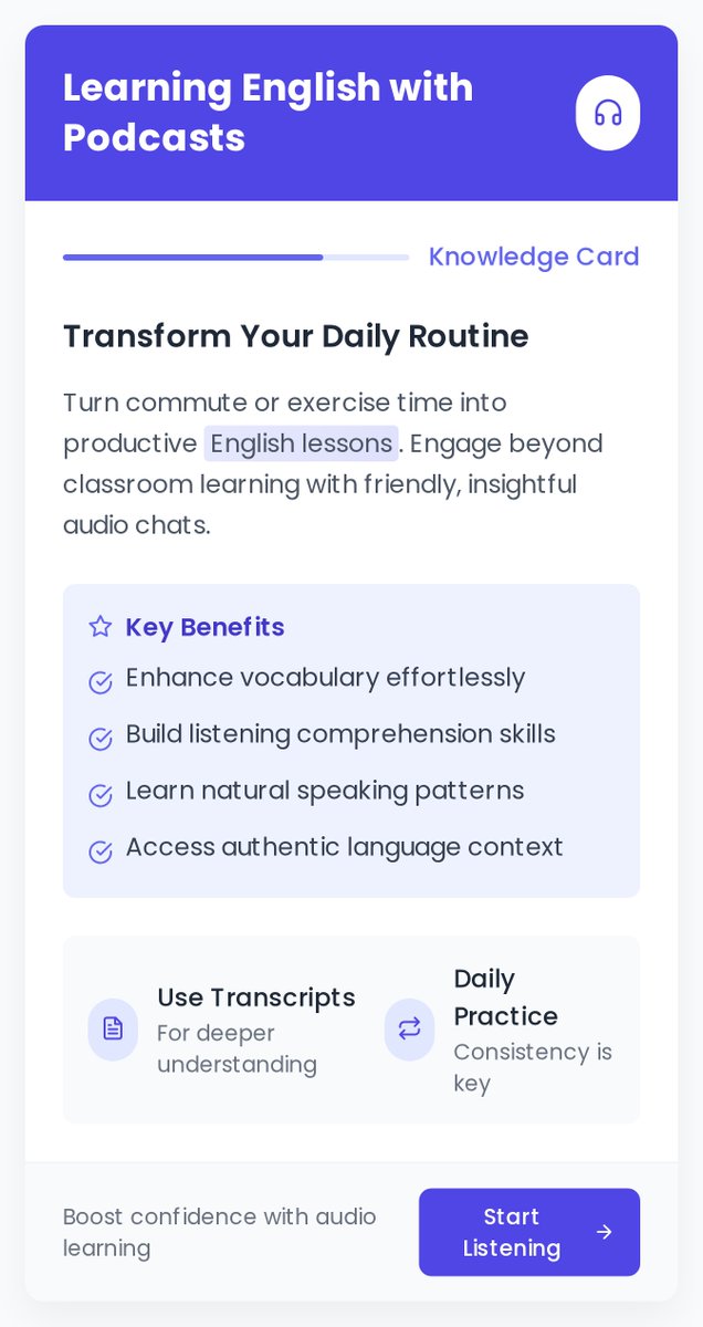SamESLJoy's tweet image. Learn English with podcasts! 📚🎧 Dive into the world of audio learning and enhance your skills effortlessly. Pair your daily routine with educational podcasts, making the journey to fluency fun! #EnglishLearning #PodcastStudyRoutine #ESLFun