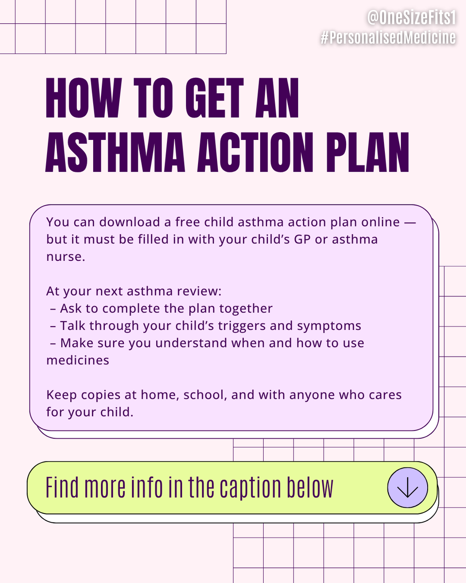 onesizefits1's tweet photo. 💨 Does your child have an asthma action plan?

It’s a simple, personalised guide to help manage asthma day-to-day and in emergencies.

📝 Check the link in our bio to find trusted resources and download a free child asthma action plan.

#AsthmaActionPlan #AsthmaSupport https://t.co/FzSVWvNfm4