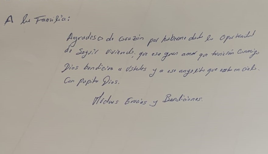 “A la familia: Dios les bendiga a ustedes y ese angelito que está en el cielo”.
Martín es uno de los ecuatorianos que hoy tiene una nueva oportunidad gracias a un donante que en vida tomó la decisión de dar.
Deja como legado un gesto de solidaridad y altruismo.
#ElNuevoEcuador