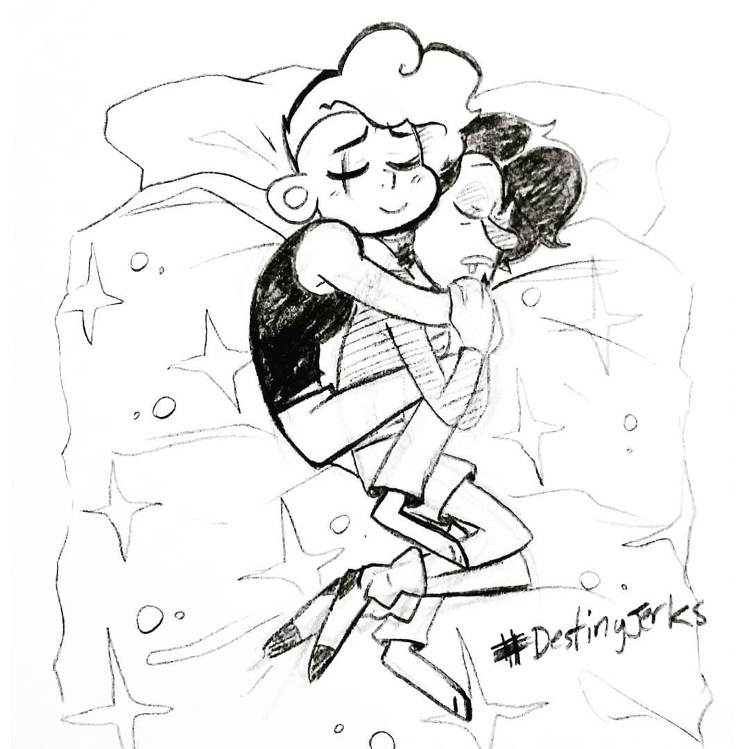 To celebrate the good news, here's my Lars x Robbie art!
I called them Destiny Jerks
#larsofthestars #StevenUniverse 