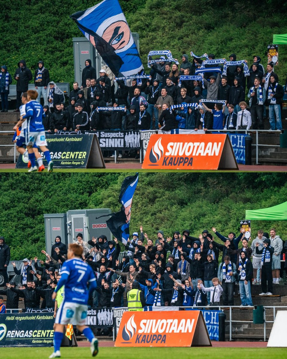 Aina kotona. Aina vieraissa. 💙🤍

Myös sateisena keskiviikkona Mikkelissä. 👏

#HJK #SuomenCup