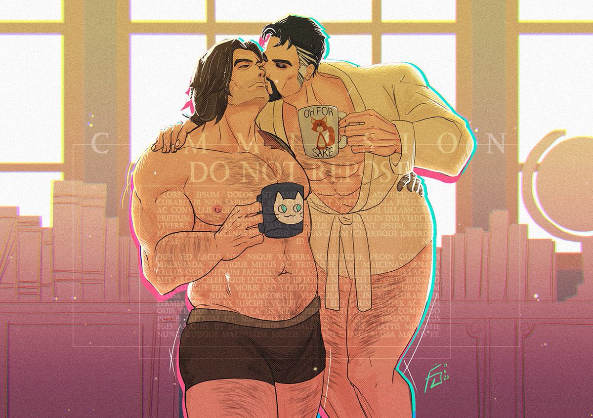 starpruit's tweet photo. / winterstrange, ❄️🔮
Sunlight, sleepy cuddles, and warm tea. What a perfect morning💕! Thank you @Fuge_Oni666, you drew them so fantastically🥹✨ https://t.co/PIGqSUOK1M
