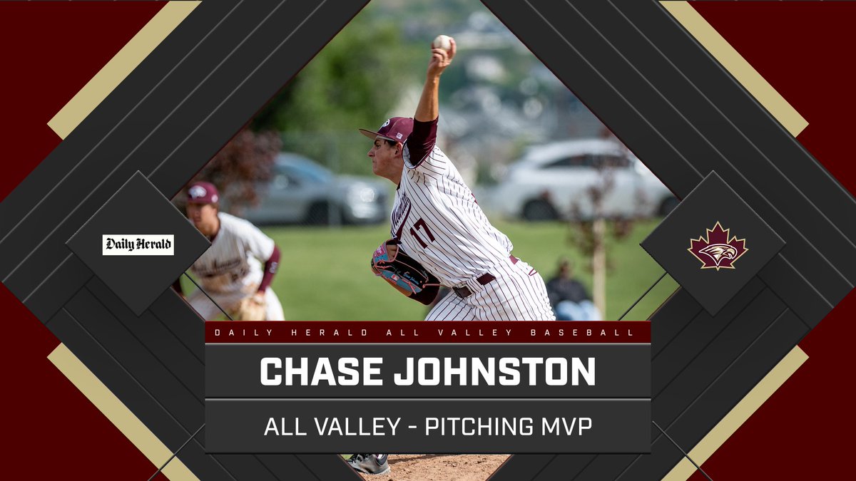 ⚾️ PITCHING MVP ALERT! Congratulations to Chase Johnston on being named Daily Herald All Valley Pitching MVP! What an incredible honor for our Golden Eagle! #MapleMountainSports 🦅