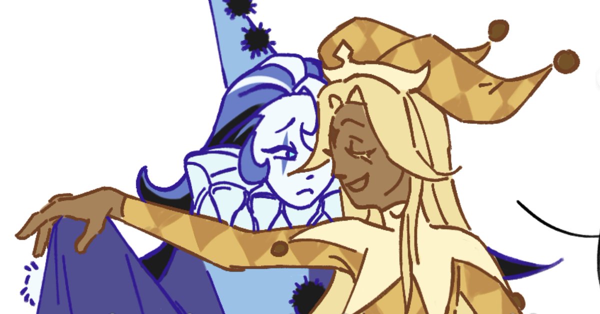 happy birthday <a href="/mercuryjester/">mercury</a> 🩵🩵🩵🎭💥
didn't want to leave you w/o a present today so at least have a spoiler.... 🥹 i was doomed to be a slow artist