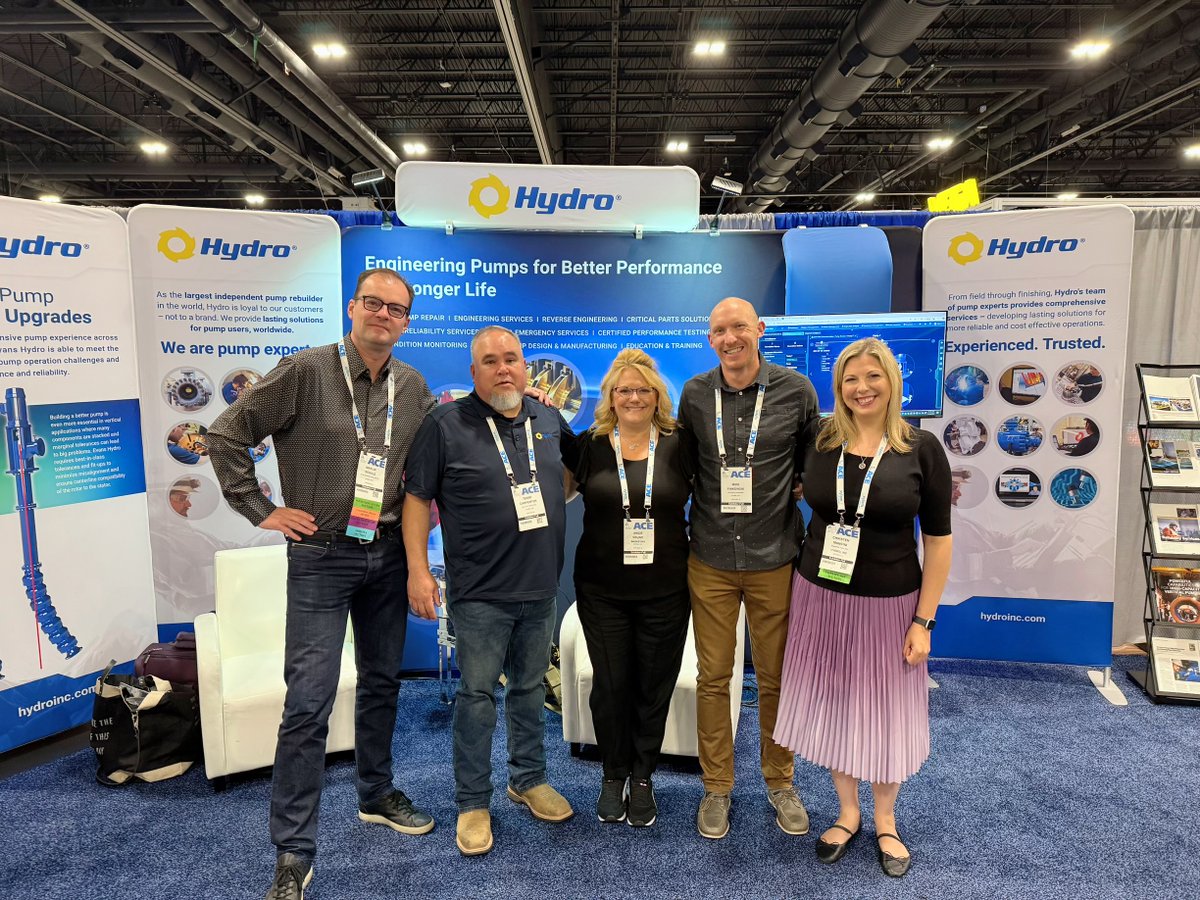 eam Hydro is on the ground at #ACE25 in Denver!
Stop by Booth 1413 and meet Marlin, Terry, Angie, Mike &amp; Christen. We’re here supporting pump reliability for water &amp; wastewater systems!
#AWWA #HydroInc #WaterIndustry #PumpExperts