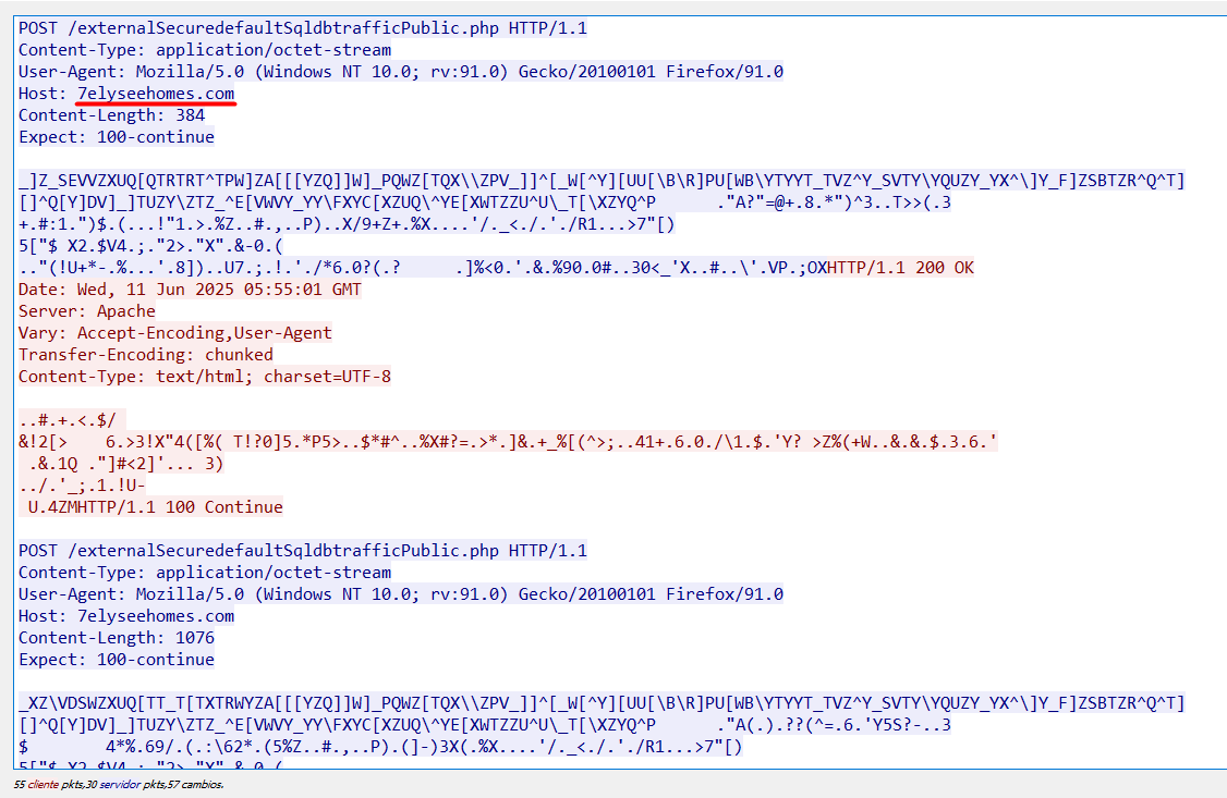 1ZRR4H's tweet photo. ❗️ #Upcrypter (by #Pjoao1578) activo en ataques para distribuir #DcRat 👁️

HTML adjunto conduce a un "captcha" en https://adiinthelife[.]com/w/, al resolver, redirige a un sitio que muestra un supuesto mensaje de audio que resulta ser un archivo ZIP con un VBS en su interior.

ZIP se descarga desde: https://hospitalsanbernabe[.]mx/sw/s.php (POST)

⛓️ El archivo VBS inicia el flujo de infección:
1.- https://desckvbrat[.com[.br/Upcrypter/01/MeusArquivos01.txt
2.- https://desckvbrat[.com[.br/Upcrypter/01/MeusArquivos012txt
3.- https://desckvbrat[.com[.br/Upcrypter/01/MeusArquivos03.txt
4.- https://capitalestates[.]es/dc.txt
5.- C2: https://7elyseehomes[.]com/externalSecuredefaultSqldbtrafficPublic.php (also mentioned here https://t.co/UumtgCyJTP @skocherhan @smica83).

[+] https://t.co/uUEJk7SDUr

@malwrhunterteam