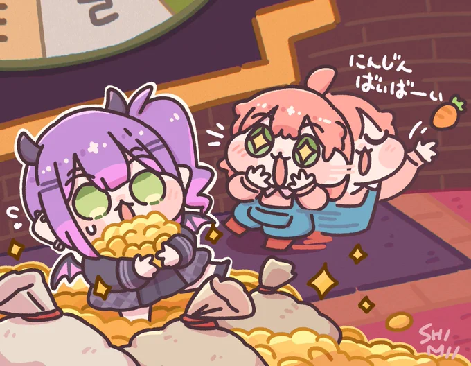 @sakuramiko35: 忍者クリアしてめちゃうれちー‼️ 農家強化してたはずなのに ついギャンブルに目が眩んだけど🥕 トワ様の分までこの意思、、、継いで倍にして見せるにぇ!!!!!!🔥💰#ホロ金策サバイバル 💸DAY3