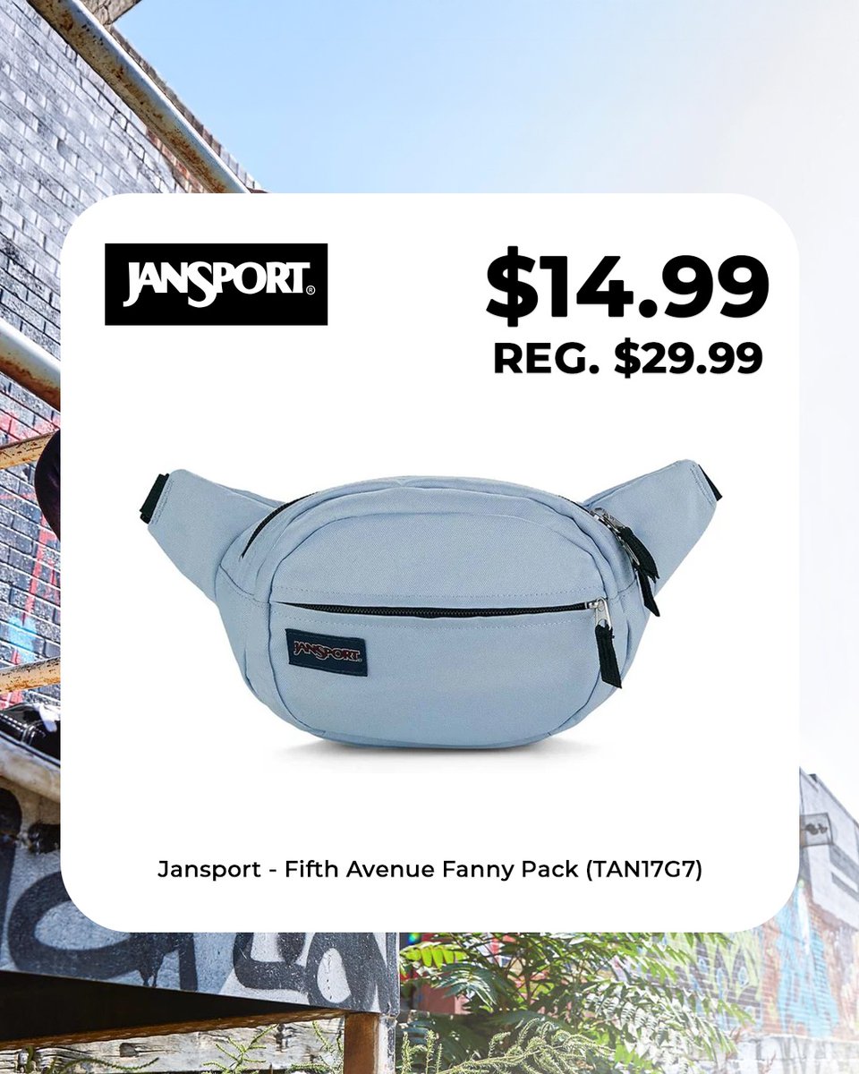 SVPSports's tweet image. From festivals to beach days—carry what counts with a Jansport fanny pack. 

Shop Jansport In-store &amp;amp; Online at SVPSPORTS.CA

#jansport #fannypacks #summeressentials #SVPSports