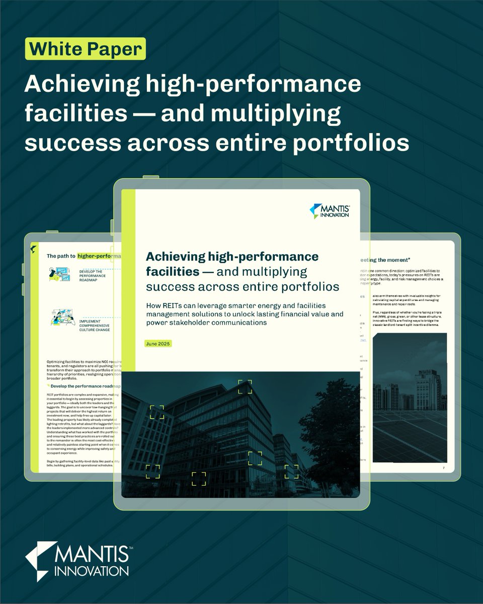 We've just released a white paper on how REITs can unlock long-term value through smarter facilities management. 🏢 Discover how strategic optimization can drive NOI, reduce risk and boost investor confidence.

hubs.la/Q03rKxf_0

#MantisInnovation #REITs #FacilityManagement