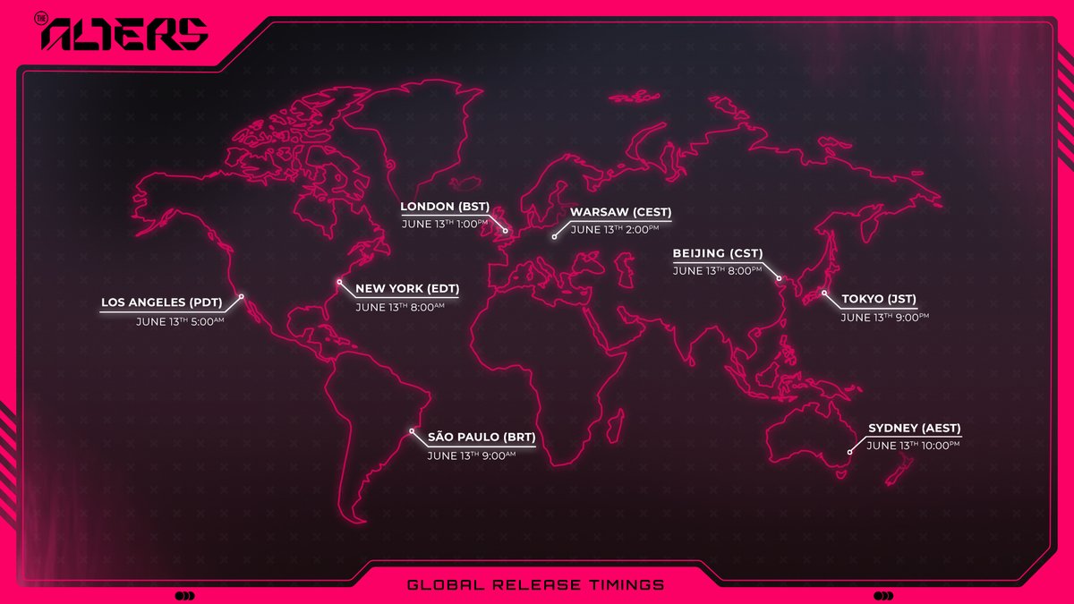 ALLY CORP NOTICE 🔔
Attention all operatives and asset handlers - Deployment of #TheAlters is imminent.
Release Schedule - June 13, 2025

Preload is now active for both Xbox Series X|S and PlayStation 5 platforms - secure your installation in advance and ensure mission