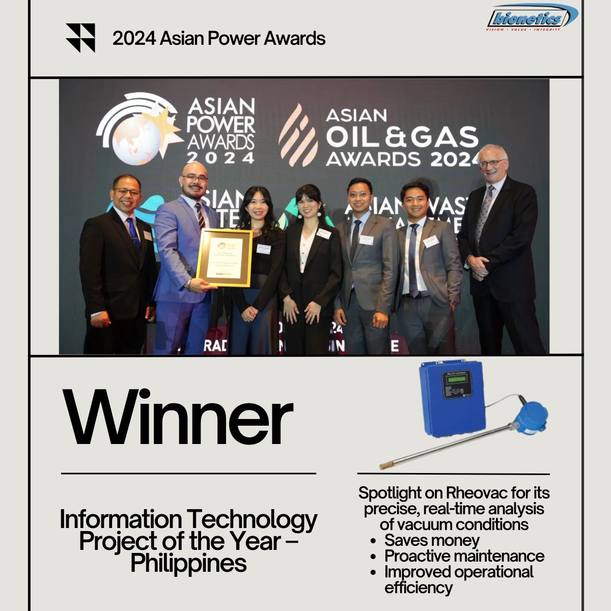 Bioneticsflow's tweet image. ⚙ The Experts Behind Every Efficient Condenser ⚙

San Miguel Global Power’s Malita Power Inc. was honored at the 2024 Asian Power Awards for their cutting-edge monitoring tech and highlighted the RheoVac for its precision and accuracy!
🔗intekflow.com/blogs/how-the-…
#Malita #RheoVac