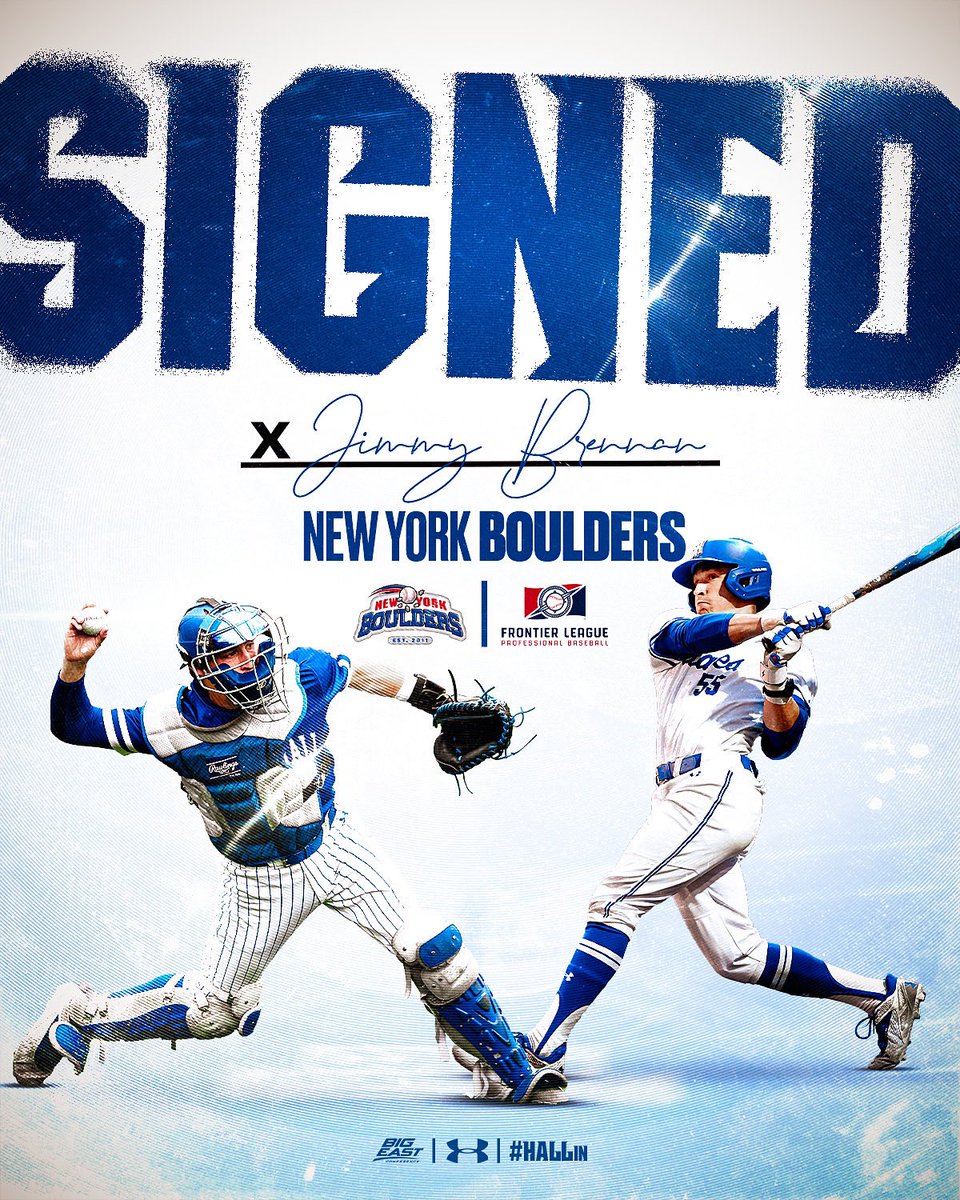 Good luck and congratulations to Jimmy Brennan for signing with the NY Boulders‼️

#HALLin🔵⚪️ #NeverLoseYourHustle