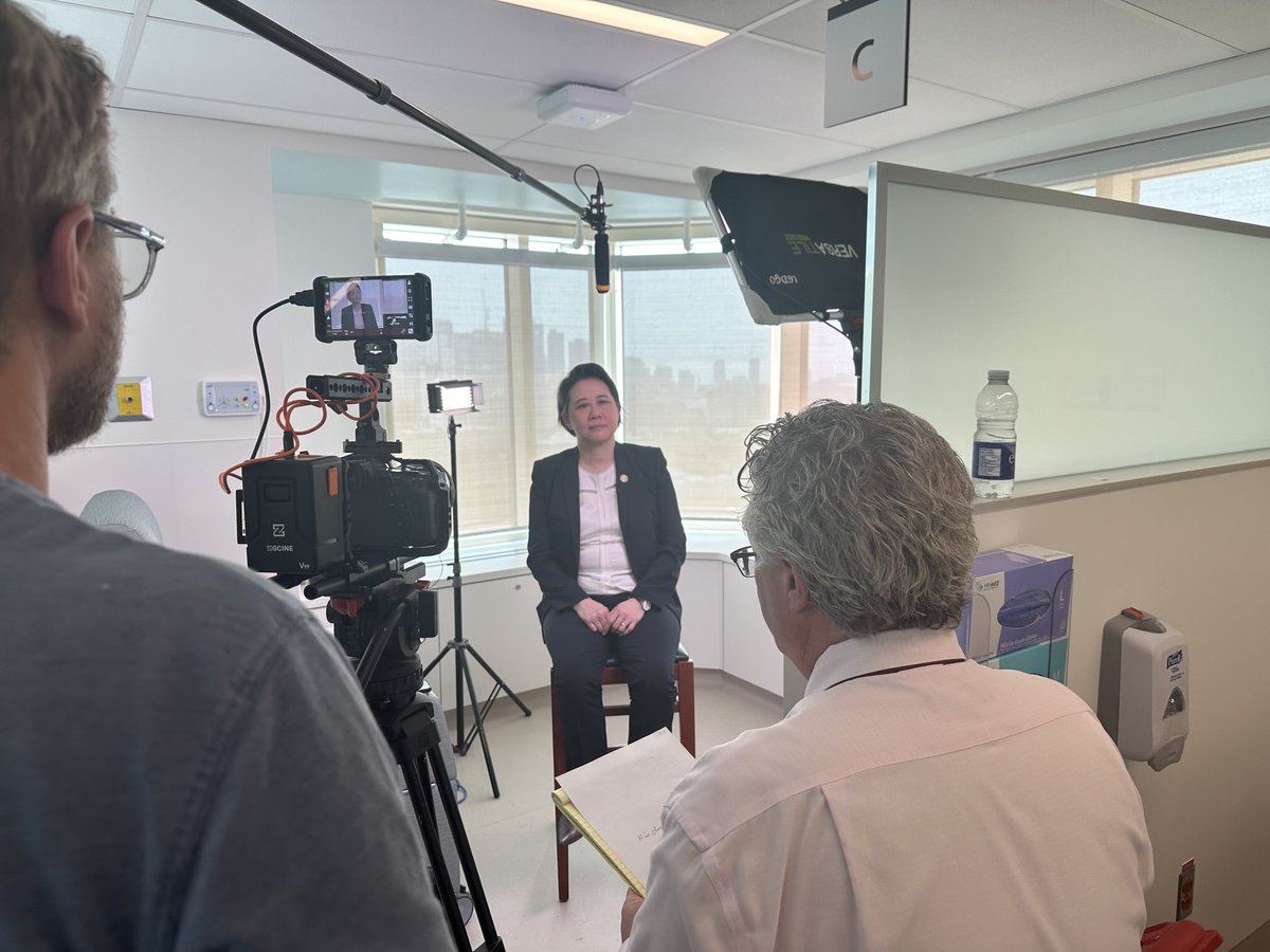Filming our ⁦<a href="/AACRPres/">AACR President Lillian L. Siu</a>⁩ Dr. Lillian Siu today ⁦<a href="/pmcancercentre/">Princess Margaret Cancer Centre</a>⁩ in Toronto for our upcoming annual <a href="/AACR/">AACR</a> Cancer Progress Report to be released this September.