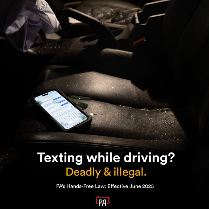 TMA Bucks (@tmabucks) on Twitter photo 📵 Reminder that “Paul Miller’s Law” prohibits the use of hand-held devices while driving, even while stopped temporarily due to traffic, a red light, or other momentary delay! tmabucks.com/shapiro-admini…
<a href="/511PAPhilly/">511PA Philadelphia</a> | <a href="/PAStatePolice/">PA State Police</a> 📵 Reminder that “Paul Miller’s Law” prohibits the use of hand-held devices while driving, even while stopped temporarily due to traffic, a red light, or other momentary delay! tmabucks.com/shapiro-admini…
<a href="/511PAPhilly/">511PA Philadelphia</a> | <a href="/PAStatePolice/">PA State Police</a>