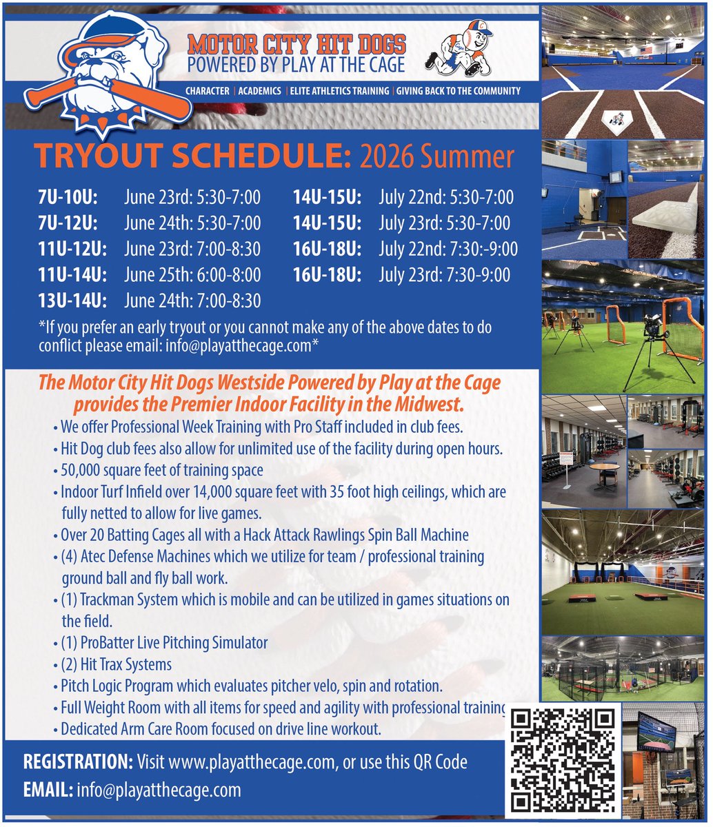MCHD Westside ⚾️

Join the Hit Dogs for the 25-26 season!

Register for a tryout below:
motorcityhitdogswestside.com/hitdogstryout