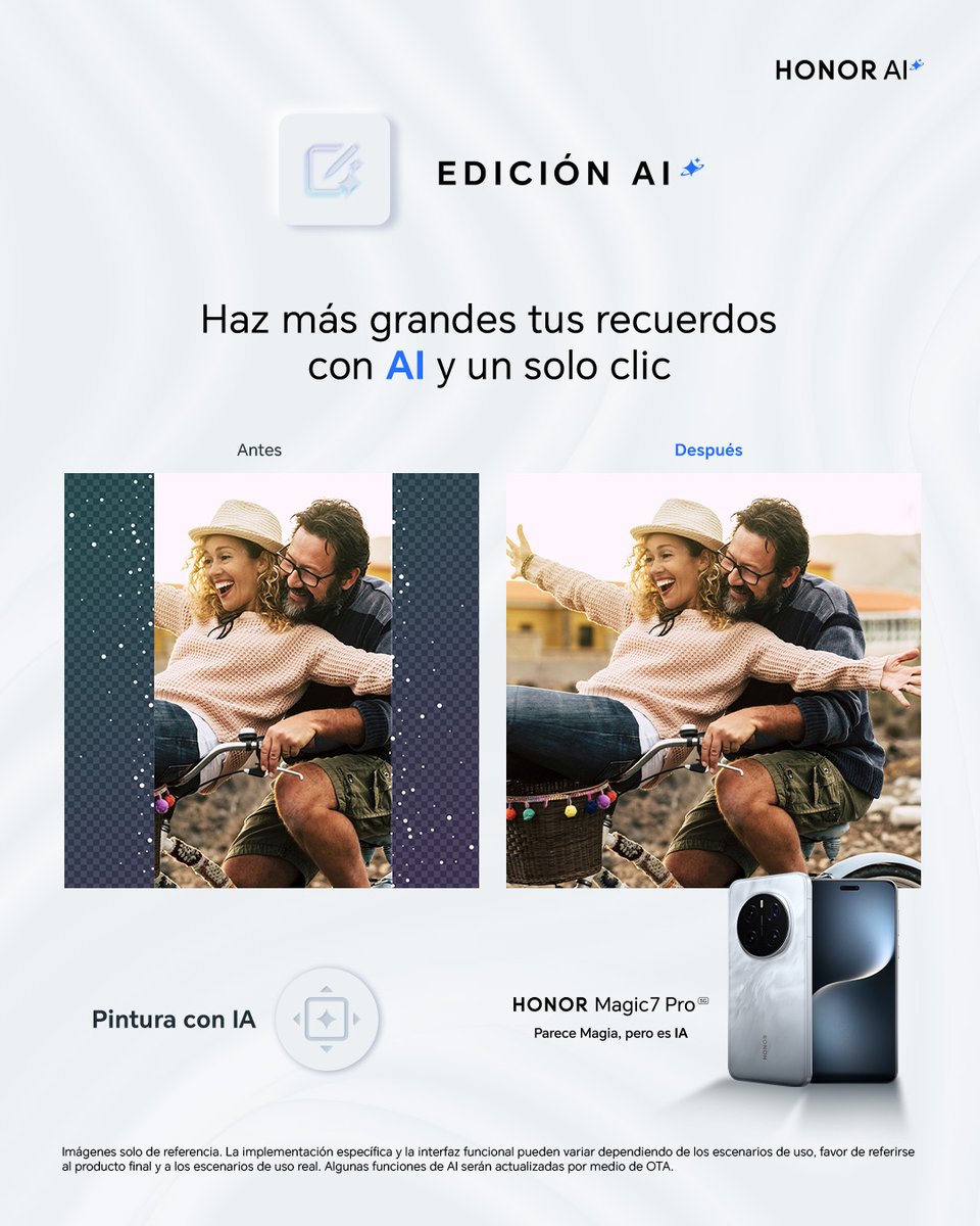 honor_mexico's tweet image. ¡Comenzamos con los datos interesantes! 🤓
Gracias a la Inteligencia Artificial de tu HONOR, puedes expandir tus fotografías y guardar recuerdos mucho más interesantes con Pintura con IA. 💫

#HONORAI #HONORMx #HONORMagicOS