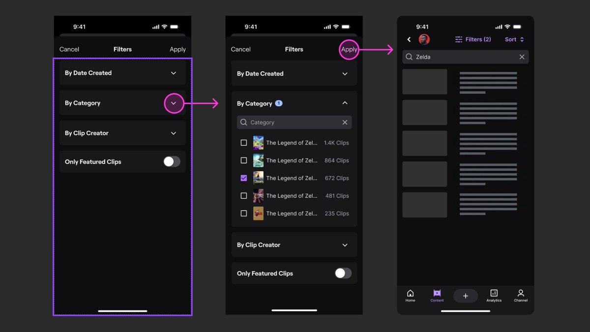 TwitchSupport's tweet image. 📢 We're adding a search bar & filters to let you easily find & manage your clips from your phone
📲 Head to the Content tab in your Creator Dashboard in the mobile app, then click "All Your Clips"
Rolling out to all users this week. Update your app to see the changes.