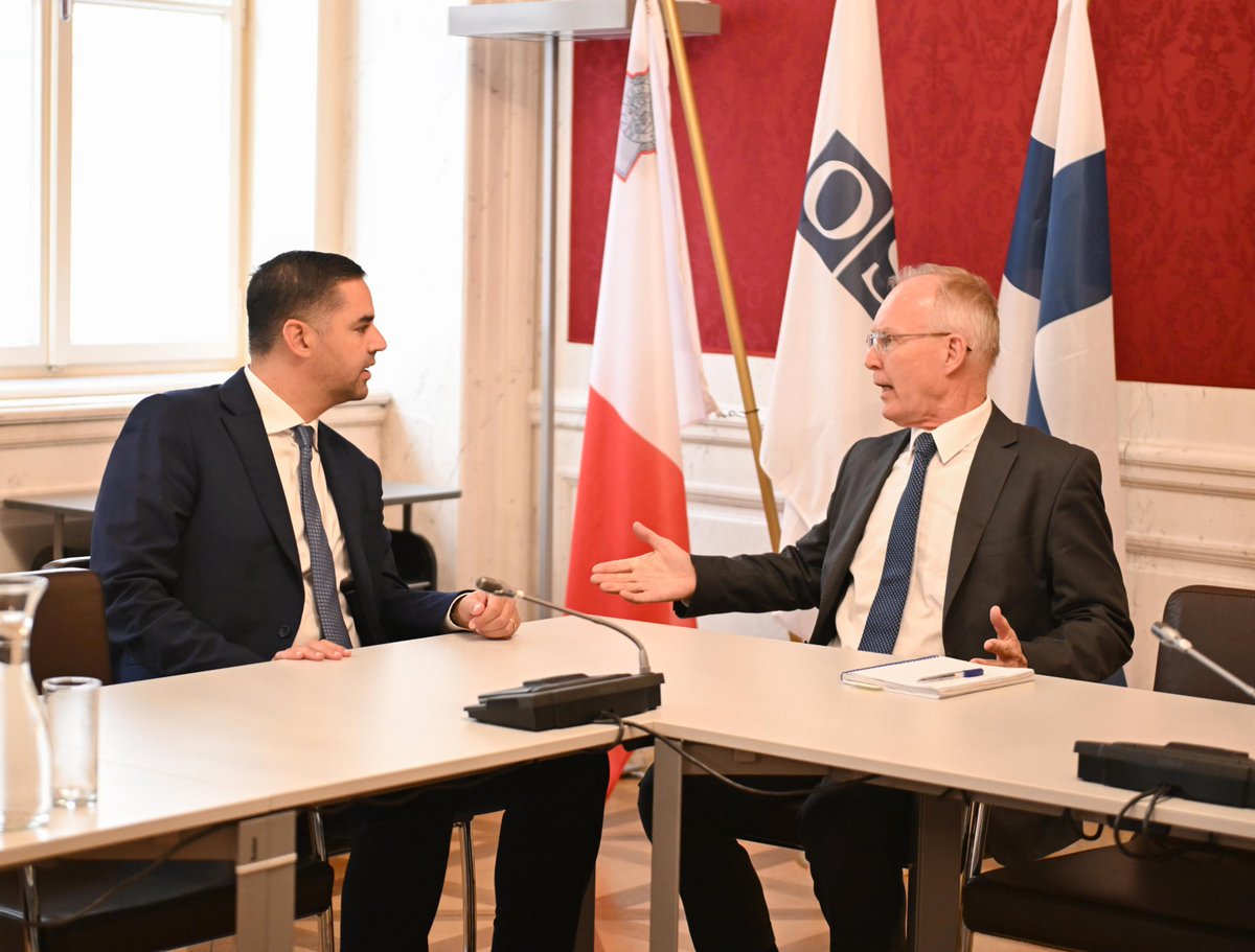 Malta at the OSCE (@osce24mt) on Twitter photo 🤝📰 <a href="/DeputyPMIanBorg/">Ian Borg</a> met with <a href="/OSCE_RFoM/">OSCE media freedom</a> today. 🇲🇹‘s own experiences have reinforced our commitment to strengthening #MediaFreedom, #Medialiteracy & #safetyofjournalists in the OSCE region – priorities that we also championed as Chair in 2024.
<a href="/natmeli/">Natasha Meli Daudey</a>
<a href="/MFTMalta/">Ministry for Foreign Affairs and Tourism</a> 🤝📰 <a href="/DeputyPMIanBorg/">Ian Borg</a> met with <a href="/OSCE_RFoM/">OSCE media freedom</a> today. 🇲🇹‘s own experiences have reinforced our commitment to strengthening #MediaFreedom, #Medialiteracy & #safetyofjournalists in the OSCE region – priorities that we also championed as Chair in 2024.
<a href="/natmeli/">Natasha Meli Daudey</a>
<a href="/MFTMalta/">Ministry for Foreign Affairs and Tourism</a>