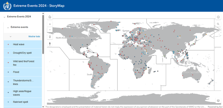 Estado del clima global en 2024 y mapa de fenómenos extremos mappinggis.com/2025/06/estado…