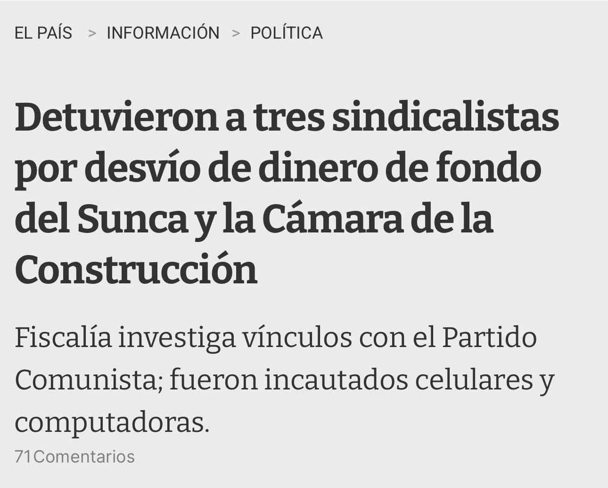 SINDICALISTAS PRESOS

Hoy más que nunca, los hechos confirman la necesidad de aprobar nuestro proyecto de ley para garantizar transparencia sindical y libertad real para que cada trabajador decida sobre la retención de su cuota.

Millones de dólares aportados por los trabajadores