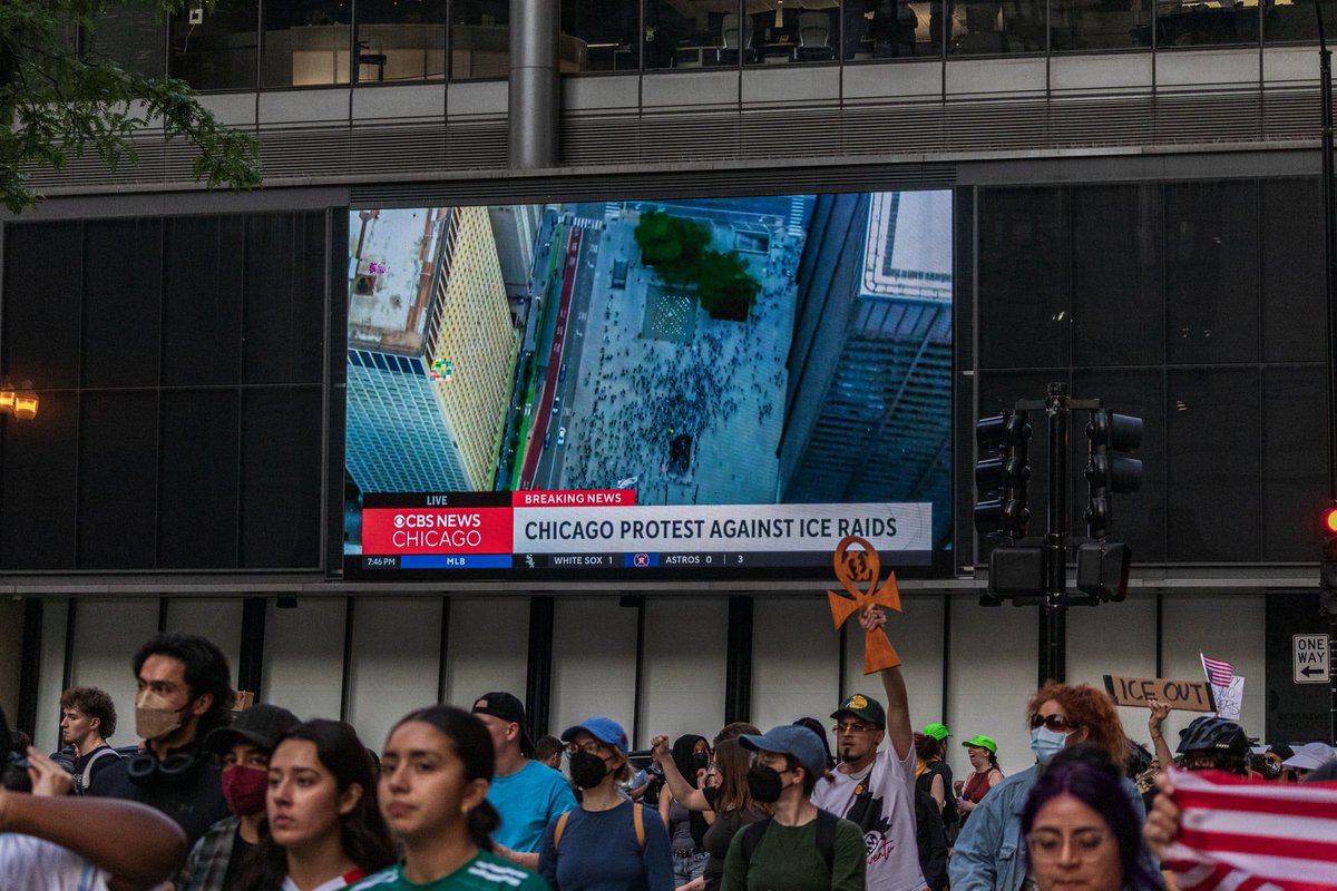 Thousands took to the streets of Chicago yesterday, protesting the Trump administration and Immigration and Customs Enforcement’s efforts to deport undocumented immigrants. The demonstrators marched across the city, occasionally clashing with police officers.
