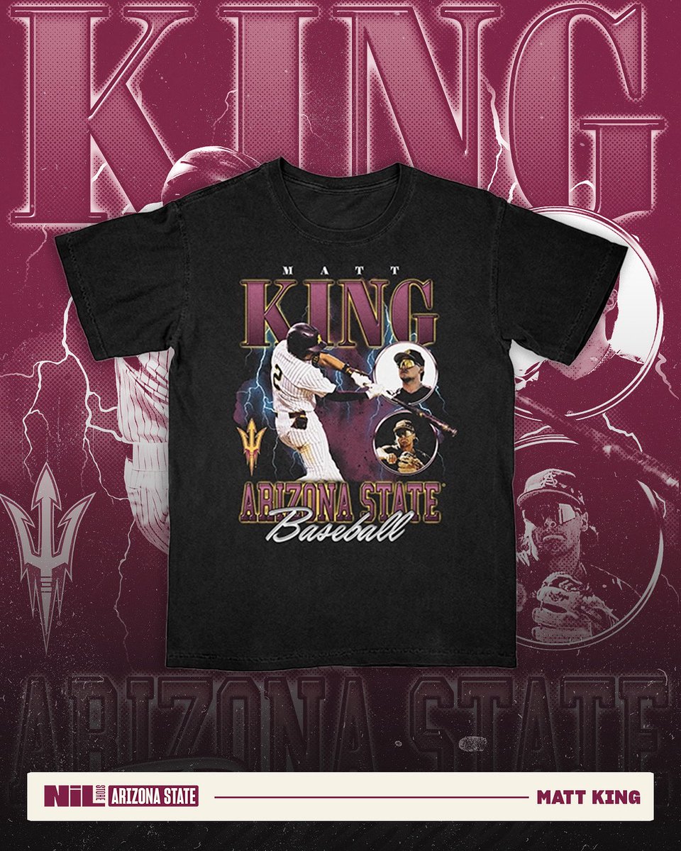 Matt King had a terrific season this year ⚾️ 

There is no better way to support than with the Arizona State NIL Store. Shop his new exclusive drop available NOW. 

Available in tee, crew, &amp; hoodie: nil.store/arizona-state/…