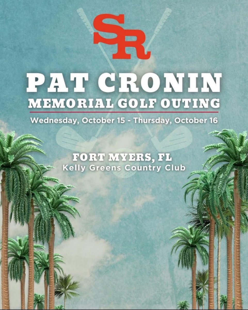 Mark your calendars! The Pat Cronin Memorial Golf Outing is set for this fall, Wednesday, October 15-Thursday, October 16 in Fort Myers, FL at Kelly Greens CC!

Check out the St. Rita Alumni Events page for more information! 

#stritapatcroninmemorialgolfouting