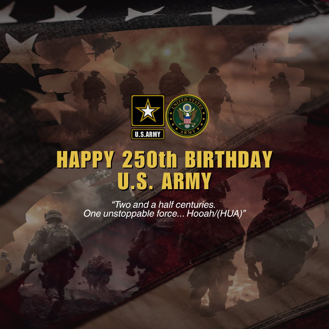 250 years strong. Always ready, always leading 🎂💪🇺🇸! #usarmybirthday2025 #happybirthdayusarmy #USArmyStrong #armystrong #ArmyBirthday #HappyBirthdayArmy #USArmy