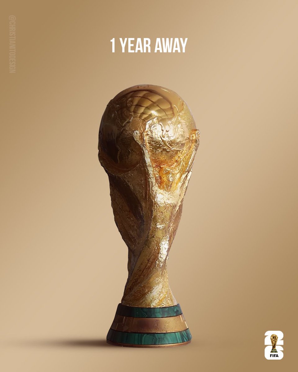 chrisitodesign's tweet image. 1 year away 🏆 

#gloriaadios #laamoaellamichinabella #worldcup #fifaworldcup #mundial #lacopadelmundo #worldcup #2026fifaworldcup #thebeautifulgame #sportsdesign #smsports #christianodesign