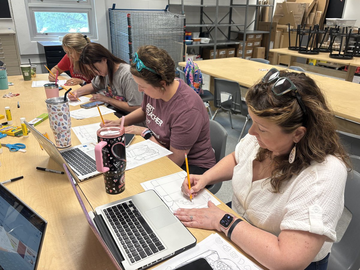 ArtofBusiness22's tweet image. It was great being reunited with my @JCPSKY visual art people the past 2 days at our summer PD’s. I was able to lead a hands-on session featuring my #PBL Cereal Design unit. I love seeing what my peers come up with and how they envision using my units in their own curriculum!
