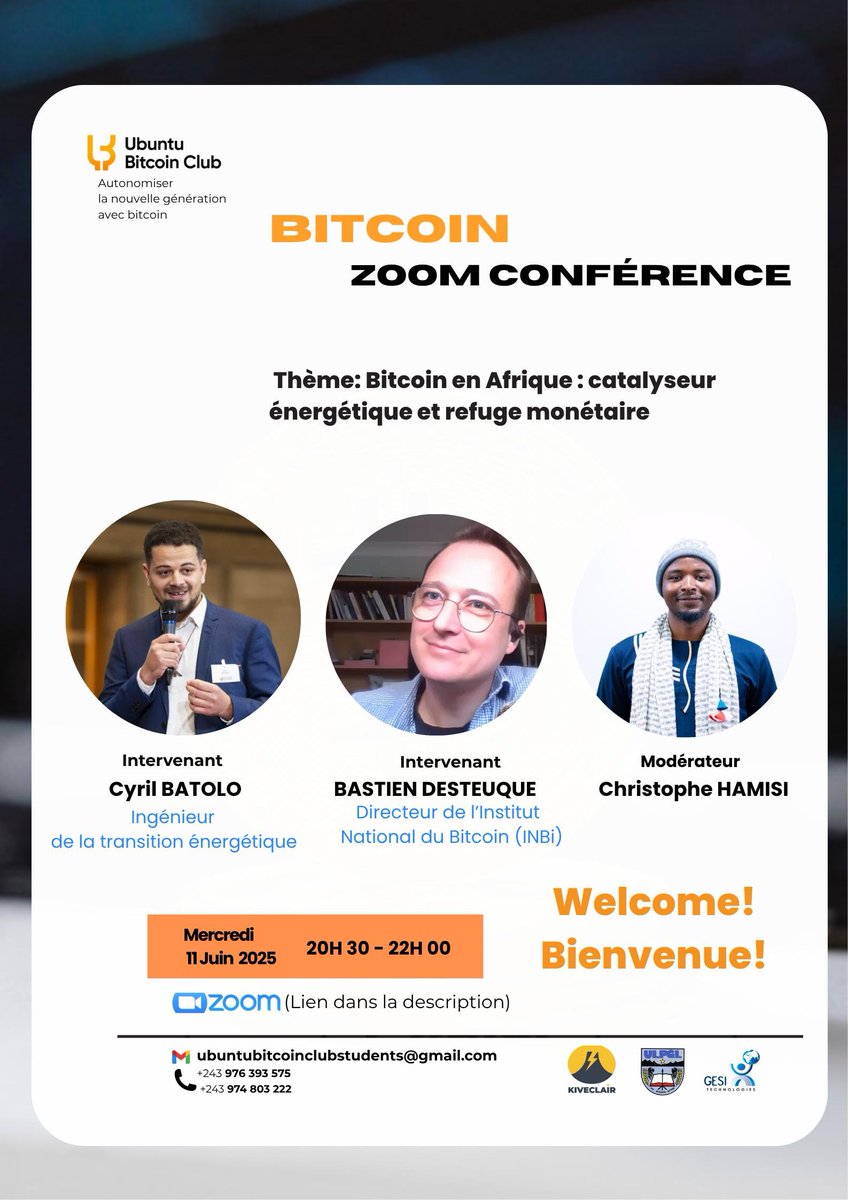 hamisichris02's tweet image. Plus que quelques minutes pour notre session.
Je serai honoré de faciliter des brillantes discussions sur comment Bitcoin est une grande aubaine de réserve de valeur et un catalyseur énergétique pour l' Afrique !
Lien : us05web.zoom.us/j/6712968035?p…