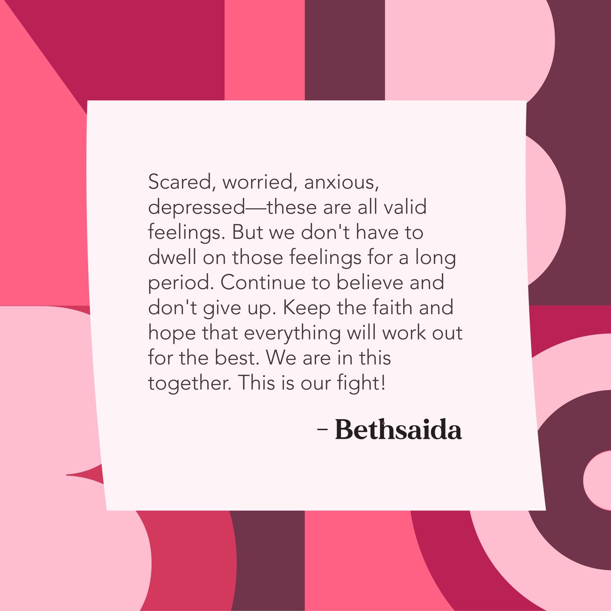 Found on nbcf.org/wallofsupport 💗 Have a message of your own that you want to share? Reply and let us know!