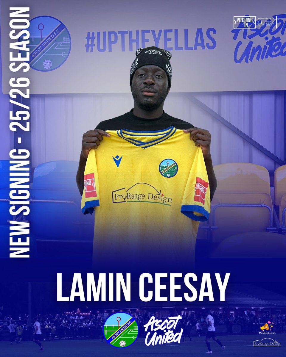 Welcome to <a href="/AscotUnitedFC/">Ascot United FC</a> Lamin Ceesay ✍️

The creative wide player scored 17 goals for <a href="/BLFC1907/">Badshot Lea FC</a> in their first season at step 4, so we're hoping for more of the same!

We look forward to seeing you in Yella &amp; Blue soon 🤝

#WeAreAscot #UpTheYellas💛💙