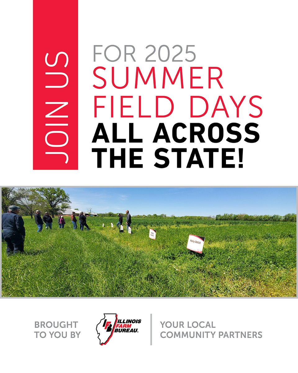 Science 🤝 Soil 

You’re officially invited to an Illinois Farm Bureau Nutrient Stewardship Field Day! If you haven't attended, this is where farmers, researchers, and ag industry pros come together to swap ideas, share real results, and talk about what actually works out in the