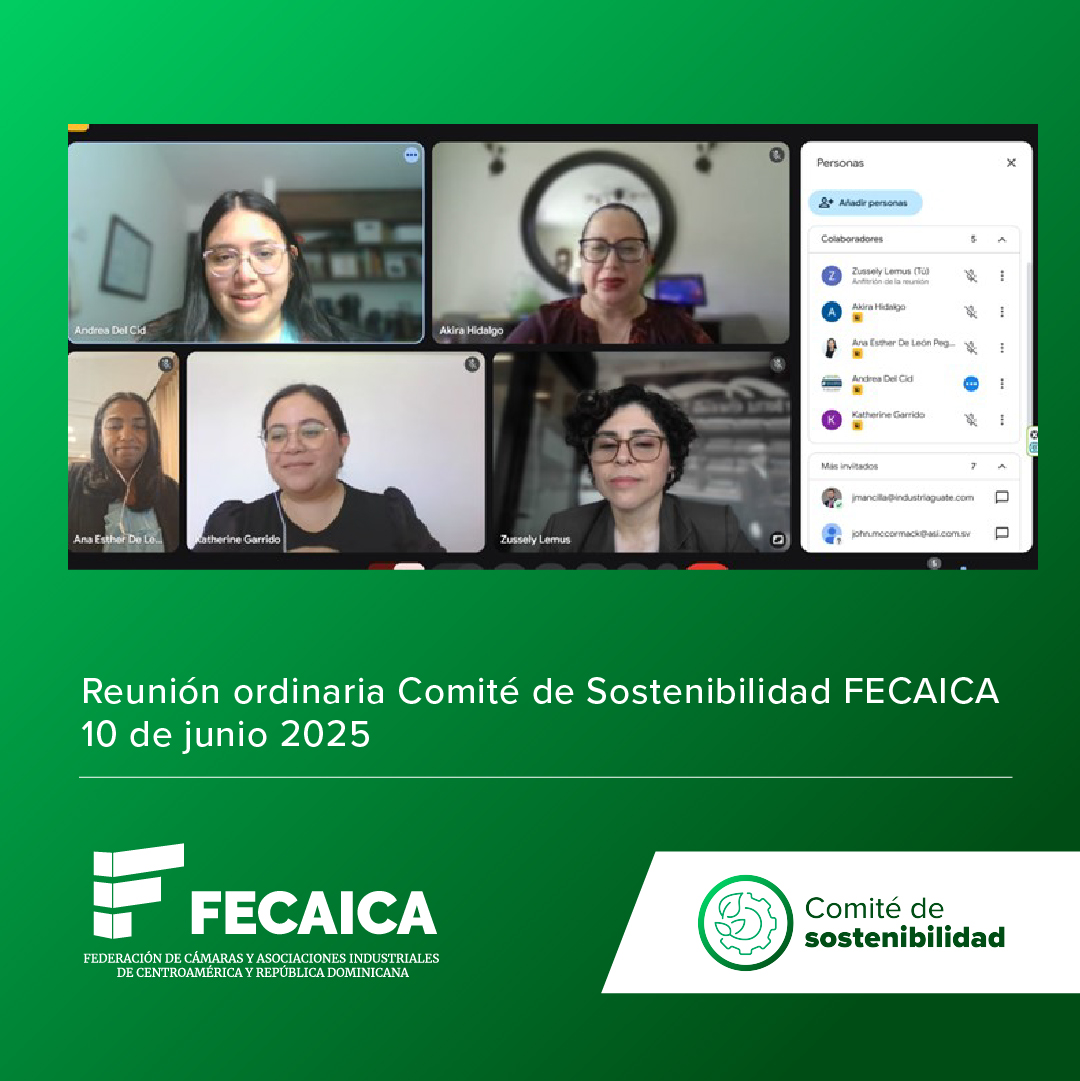 Guatemala, 10 de junio de 2025 — El Comité de Sostenibilidad llevó a cabo una reunión de trabajo con el objetivo de abordar asuntos de relevancia tanto a nivel nacional como regional. #FECAICA #Sostenibilidad #ComitéSostenibilidad #CICR #CostaRica #RepublicaDominicana #ANDI