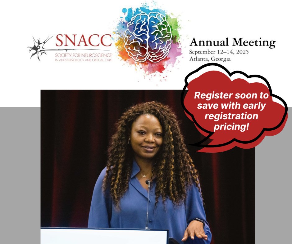 🚨 Early registration is open for the SNACC Annual Meeting for another month or so! Secure your spot today to save with discounted rates. And! reserve your space in the room block by 8/19. Learn more at snacc.org/meetings/annua… #SNACC2025 #RegisterNow