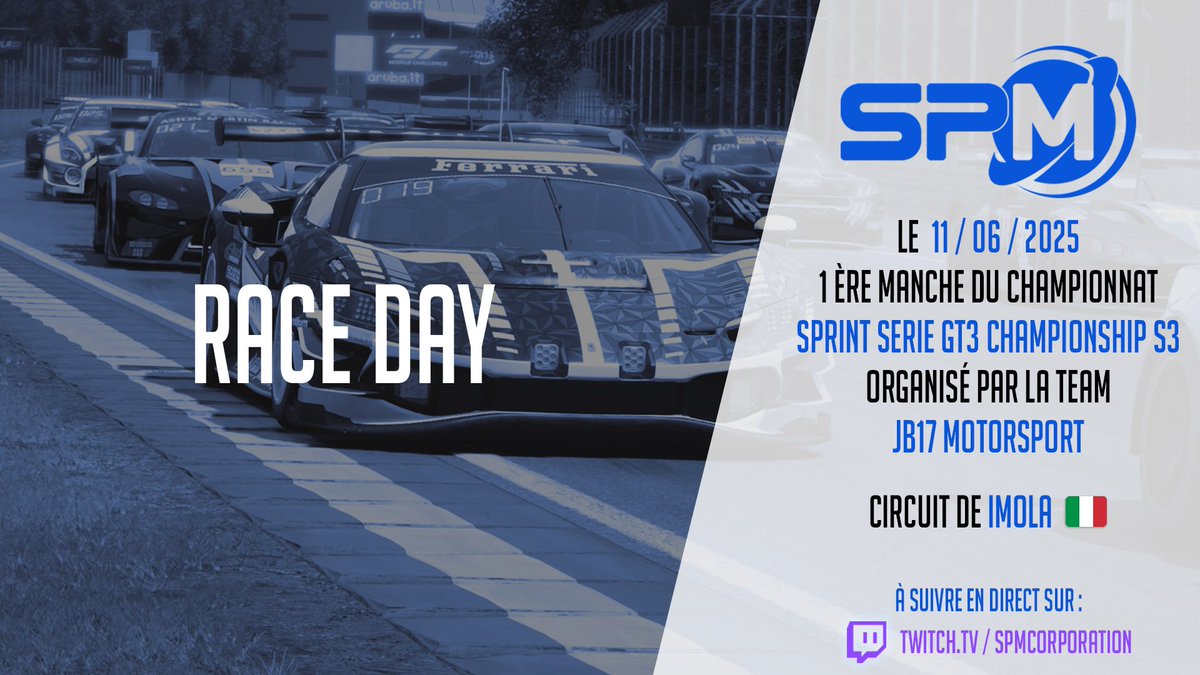 Ce soir , nos pilotes <a href="/gwenmagic/">GWΞN</a>  <a href="/legeek05/">HM</a> N.GENIVIKO et AFLEURANT participent  à la SGCC  de la JB 17

course castée sur notre chaîne 
📺 twitch.tv/spmcorporation
🎤 <a href="/adhemar77/">Adhemar</a>

#UniverseisOurs #assettocorsacompetizione