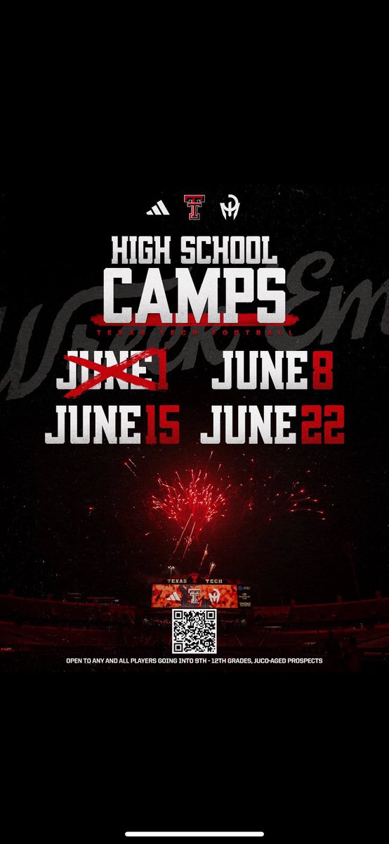 andruw fuentez (@andruwfuentez11) on Twitter photo Excited to be camping at <a href="/TexasTechFB/">Texas Tech Football</a> on June 22nd!!
#AGTG #WreckEm
<a href="/CoyotesRising/">Coyote Football</a> <a href="/nmpreps/">NMPreps</a> <a href="/PrepRedzoneNM/">Prep Redzone New Mexico</a> <a href="/JoeyMcGuireTTU/">Joey McGuire 🌵</a> <a href="/Elev8QBacademy/">Mike Giovando</a> <a href="/QBHitList/">QBHitList.com</a> <a href="/quarterbackmag/">Quarterback Magazine</a> Excited to be camping at <a href="/TexasTechFB/">Texas Tech Football</a> on June 22nd!!
#AGTG #WreckEm
<a href="/CoyotesRising/">Coyote Football</a> <a href="/nmpreps/">NMPreps</a> <a href="/PrepRedzoneNM/">Prep Redzone New Mexico</a> <a href="/JoeyMcGuireTTU/">Joey McGuire 🌵</a> <a href="/Elev8QBacademy/">Mike Giovando</a> <a href="/QBHitList/">QBHitList.com</a> <a href="/quarterbackmag/">Quarterback Magazine</a>