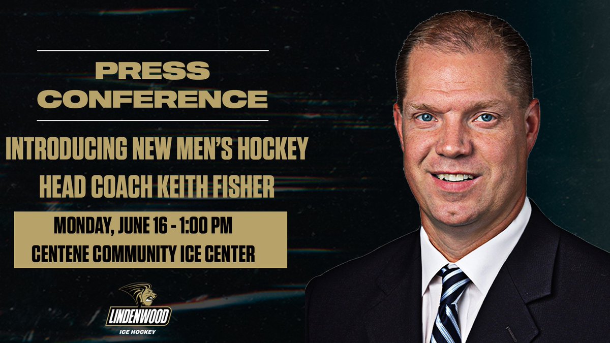 Lindenwood Athletics (@lu_lions) on Twitter photo New <a href="/LULionsHockey/">Lindenwood Hockey</a> 🏒 head coach Keith Fisher’s introductory press conference is set for next Monday, June 16 at 1️⃣:0️⃣0️⃣ p.m. inside <a href="/STLCIC/">Centene Community Ice Center</a>
The press conference is open to the public and will be streamed live on lindenwoodlions.com
📕 | tinyurl.com/57nf7ysu
#NewLevel New <a href="/LULionsHockey/">Lindenwood Hockey</a> 🏒 head coach Keith Fisher’s introductory press conference is set for next Monday, June 16 at 1️⃣:0️⃣0️⃣ p.m. inside <a href="/STLCIC/">Centene Community Ice Center</a>
The press conference is open to the public and will be streamed live on lindenwoodlions.com
📕 | tinyurl.com/57nf7ysu
#NewLevel