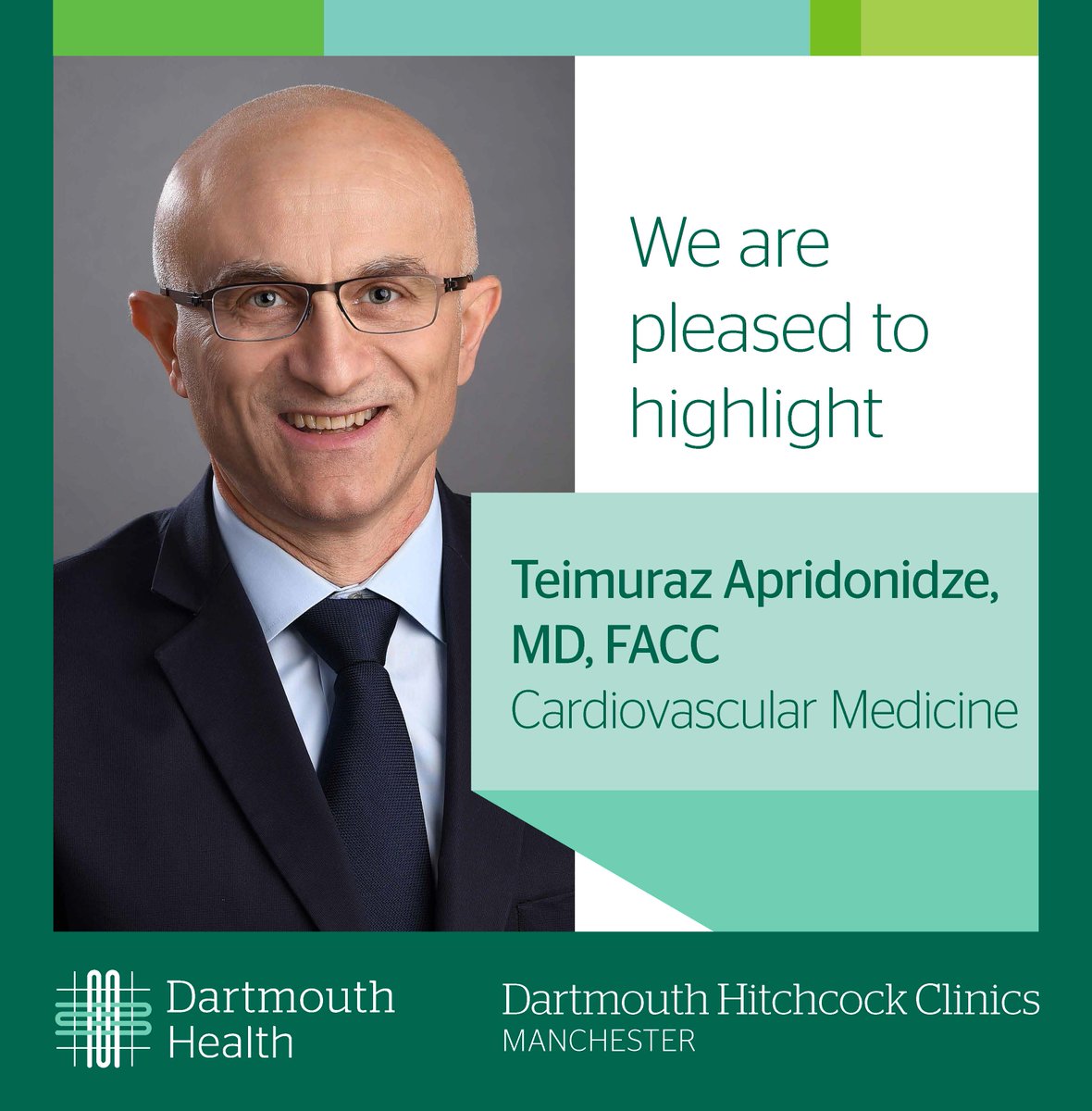Dartmouth Hitchcock Medical Center and Clinics (@dhmcandclinics) on Twitter photo "I take the time to really listen to my patients. Together, we work to understand what’s going on and find a path forward."
Dr. Apridonidze is accepting new cardiovascular medicine patients. Call (603) 629-8288 to schedule an appointment.
<a href="/DartmouthHealth/">Dartmouth Health</a> "I take the time to really listen to my patients. Together, we work to understand what’s going on and find a path forward."
Dr. Apridonidze is accepting new cardiovascular medicine patients. Call (603) 629-8288 to schedule an appointment.
<a href="/DartmouthHealth/">Dartmouth Health</a>