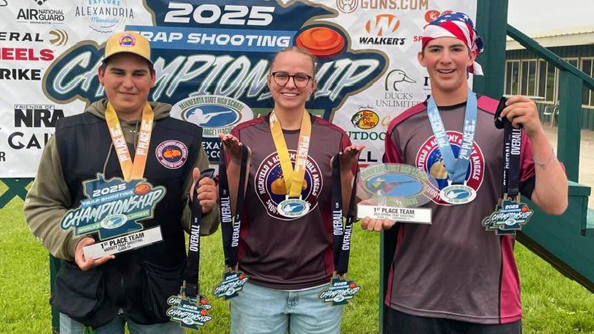 Big news from the range! The Richfield/Holy Angels Trap Team took 1st at the 2025 Clay Target State Championship in Alexandria, MN, with a score of 455. Congrats to Nina Slingsby ’26 (1st place) and Ben Citron ’29 (2nd place) on their top finishes in the conference!